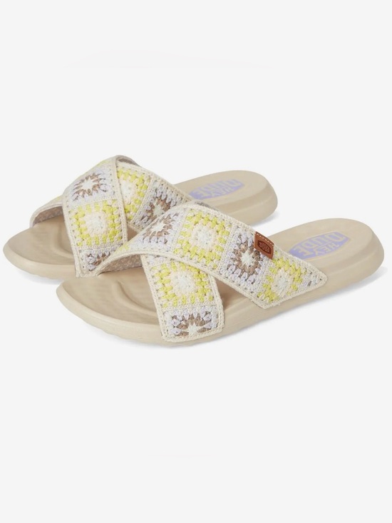Hey Dude Shoes - Hey Dude Christi Slide
Cottage Crochet Sandals Lavender Tan & Yellow Size 7 NWT
